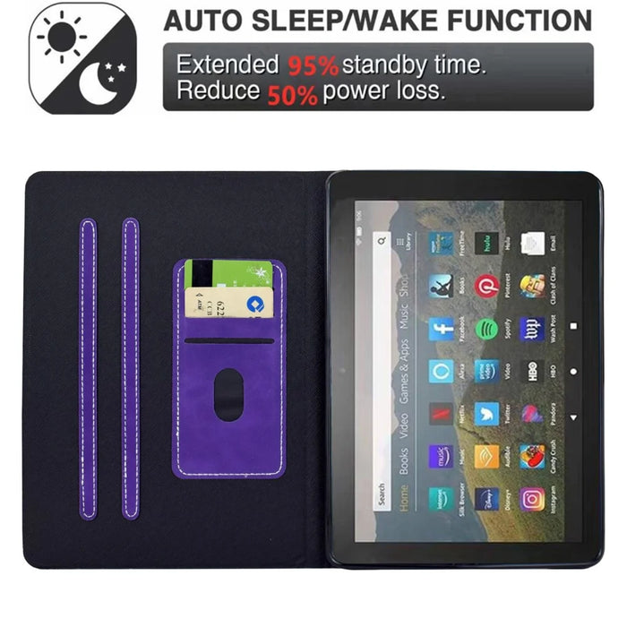 For Samsung Galaxy Tab A9 Case PU Leather Tablet Cover with Card Slots - Purple - 2