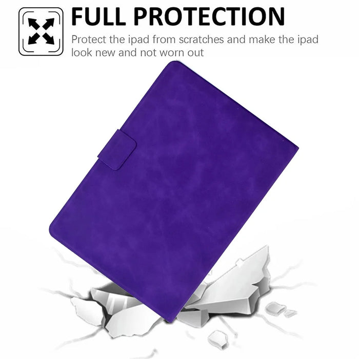 For Samsung Galaxy Tab A9 Case PU Leather Tablet Cover with Card Slots - Purple - 5
