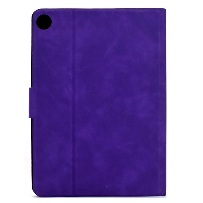 For Samsung Galaxy Tab A9 Case PU Leather Tablet Cover with Card Slots - Purple - 7