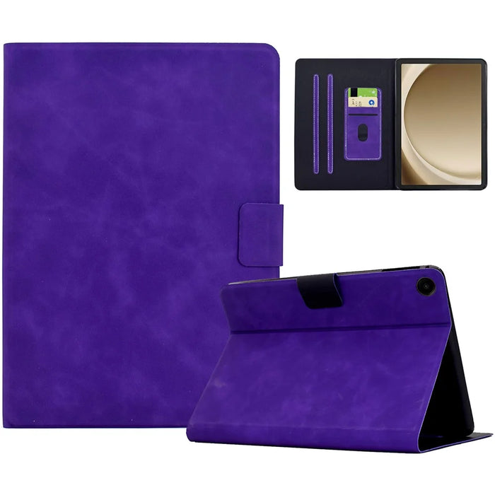 For Samsung Galaxy Tab A9+ Case PU Leather Tablet Cover with Card Slots - Purple - 1