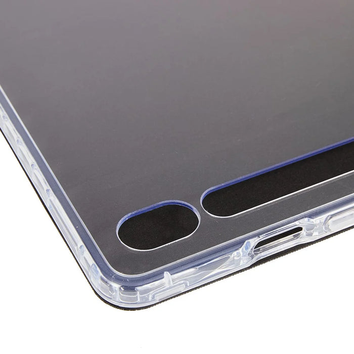 For Samsung Galaxy Tab S10 FE+ Case PU Leather Origami Stand Clear Tablet Cover - Black - 6