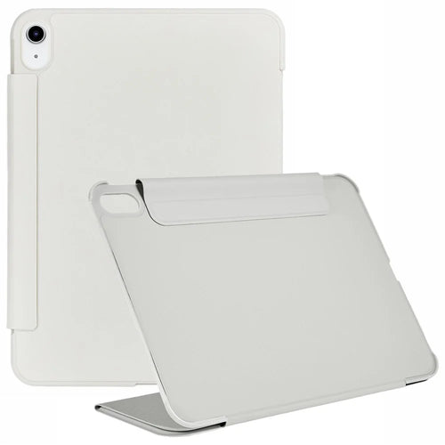 For iPad (2025) / iPad 10.9 (2022) Case Y-Shape Stand PU Leather Flip Tablet Cover with Auto Wake / Sleep - Beige - 1