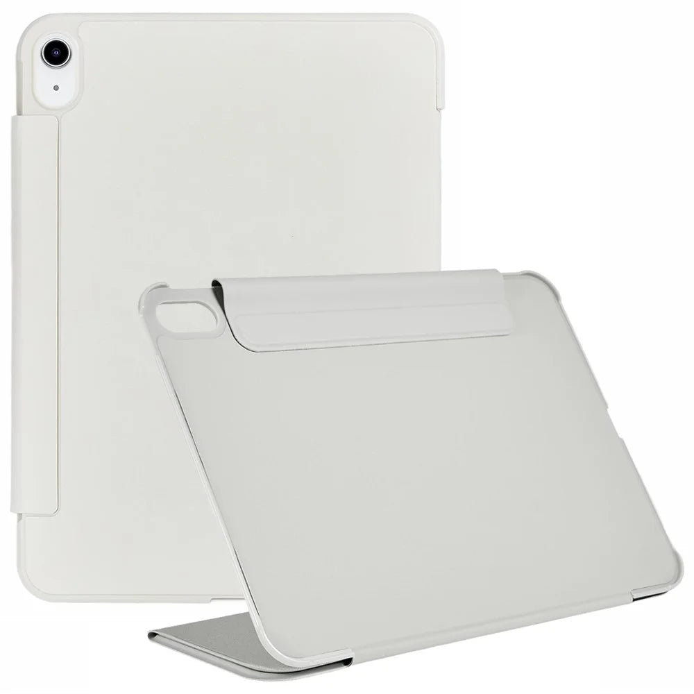 For iPad (2025) / iPad 10.9 (2022) Case Y-Shape Stand PU Leather Flip Tablet Cover with Auto Wake / Sleep - Beige - 1