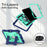For iPad mini (2024) / (2021) Case with Kickstand Strap Pen Slot Anti Drop PC + Silicone Tablet Cover - Black / Mint Green - 7