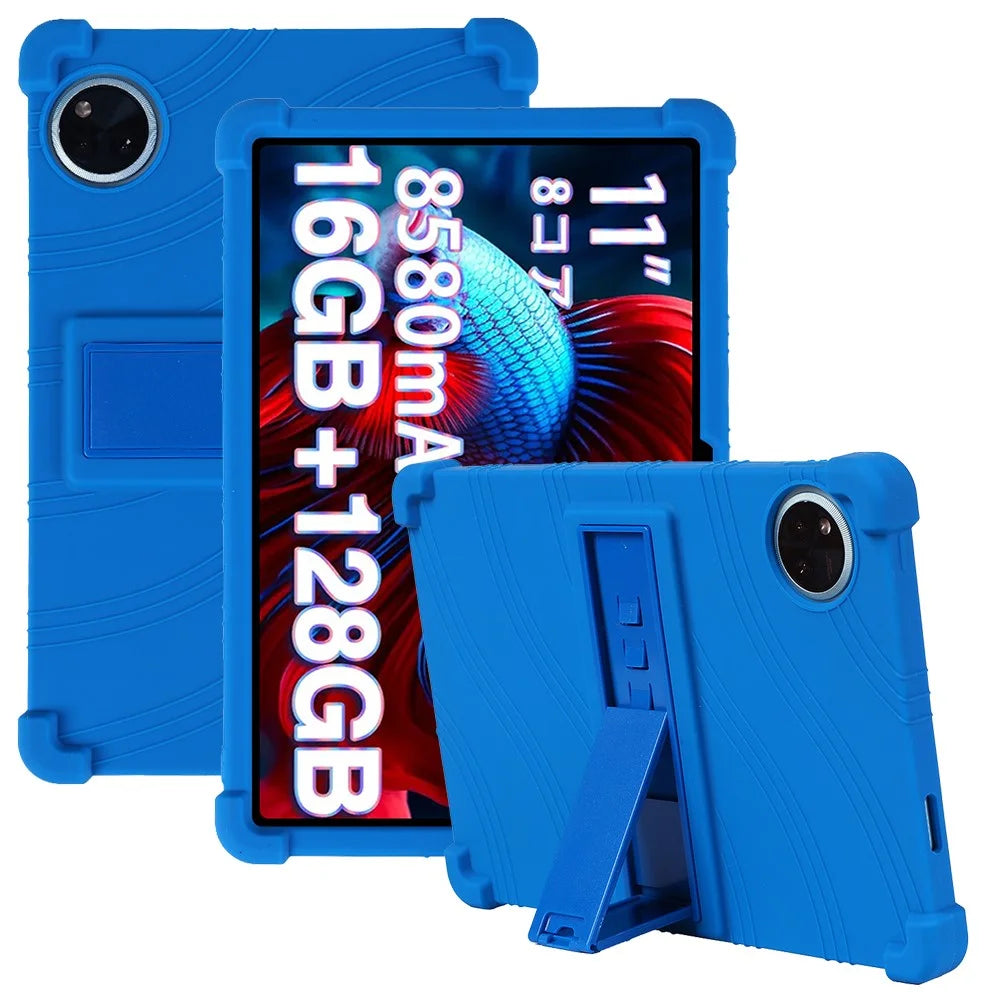 For Doogee U11 / U11 Pro Silicone Case with Kickstand Rugged Protective Cover - Dark Blue - 1