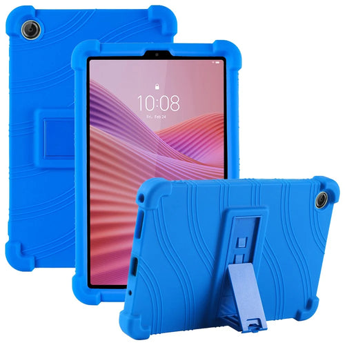 For Lenovo Tab K9 / Tab One Silicone Case with Kickstand Rugged Protective Cover - Dark Blue - 1