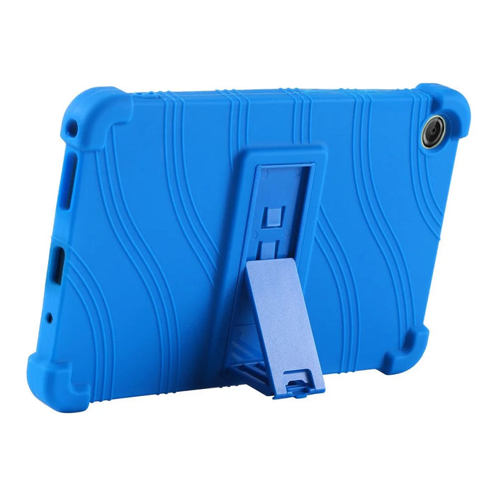 For Lenovo Tab K9 / Tab One Silicone Case with Kickstand Rugged Protective Cover - Dark Blue - 3