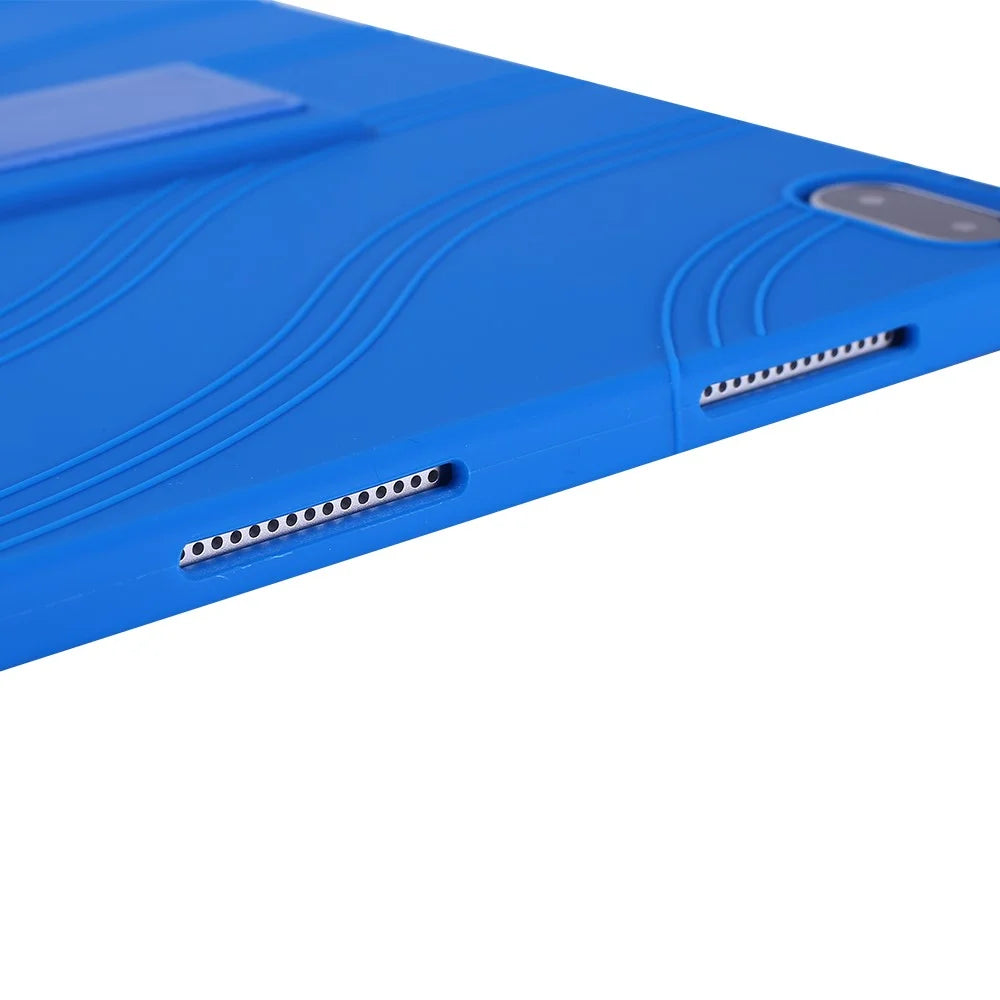 For Oppo Pad 4 Pro / OnePlus Pad 2 Pro Silicone Case with Kickstand Rugged Protective Cover - Dark Blue - 6