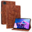 For Lenovo Tab TB311FU Case Lily Flower Imprint Card Slots Leather Tablet Cover - Brown - 1