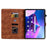 For Lenovo Tab TB311FU Case Lily Flower Imprint Card Slots Leather Tablet Cover - Brown - 2