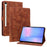 For Samsung Galaxy Tab S10 FE+ Case Lily Flower Imprint Card Slots Leather Tablet Cover - Brown - 1