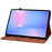 For Samsung Galaxy Tab S10 FE+ Case Lily Flower Imprint Card Slots Leather Tablet Cover - Brown - 3