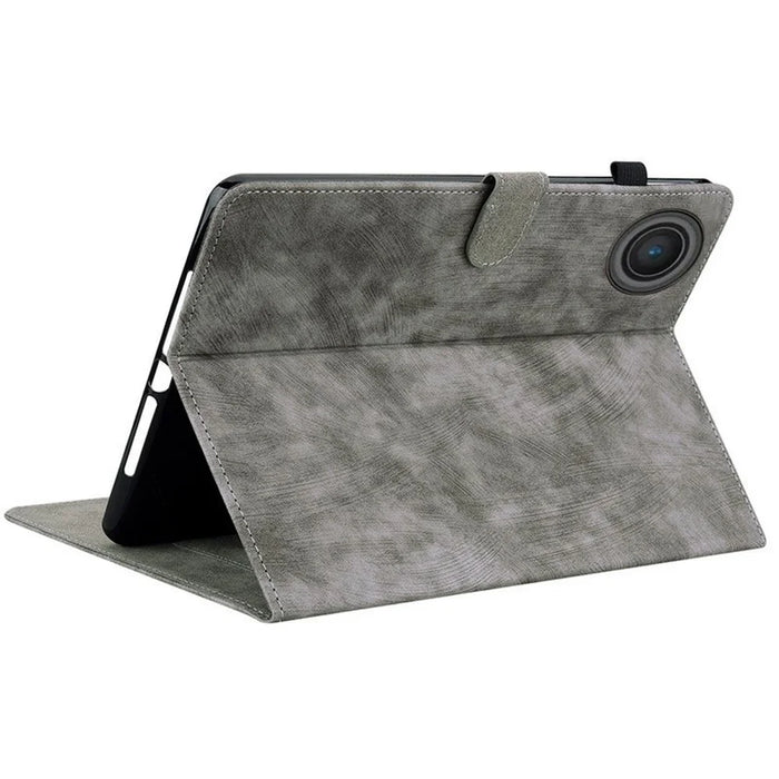 For Lenovo Tab TB311FU Case Tiger Imprint Anti-Scratch PU Leather Tablet Cover - Grey - 4