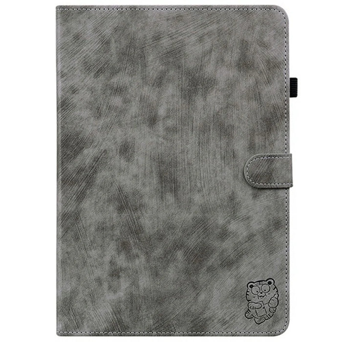 For Lenovo Tab TB311FU Case Tiger Imprint Anti-Scratch PU Leather Tablet Cover - Grey - 5