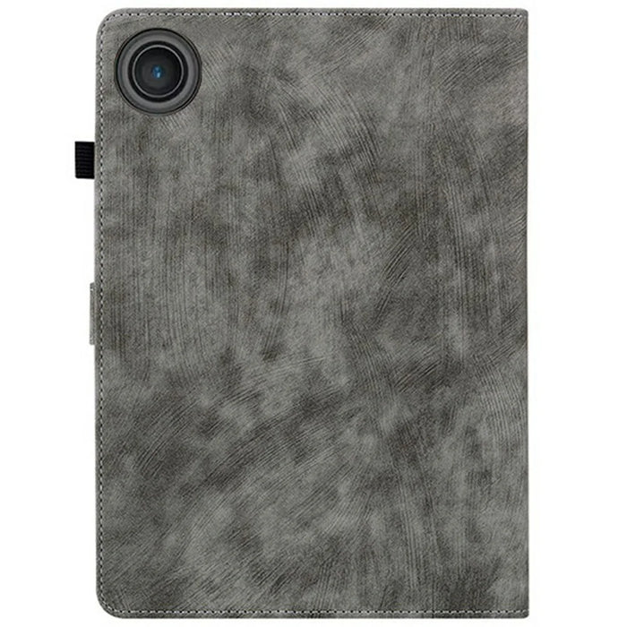 For Lenovo Tab TB311FU Case Tiger Imprint Anti-Scratch PU Leather Tablet Cover - Grey - 6