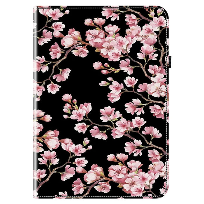 For Lenovo Tab TB311FU Leather Case Pattern Printed Stand Tablet Cover with Card Slots - Plum Blossom - 5