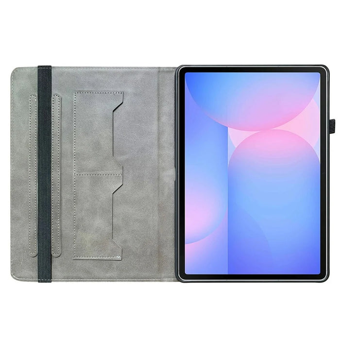For Samsung Galaxy Tab S10 FE+ Leather Case Pattern Printed Stand Tablet Cover with Card Slots - Plum Blossom - 2
