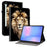 For Samsung Galaxy Tab S10 FE+ Leather Case Pattern Printed Stand Tablet Cover with Card Slots - Lion Head - 1
