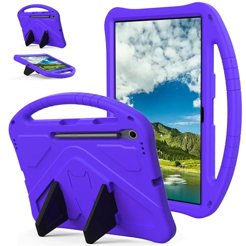 For Samsung Galaxy Tab S10 FE+ Case EVA Tablet Cover with Handle Kickstand Children Friendly - Purple - 1