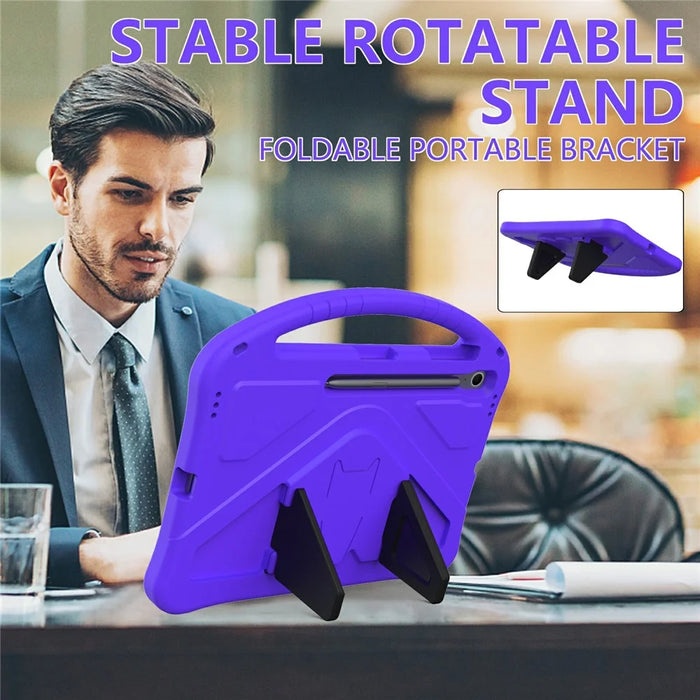 For Samsung Galaxy Tab S10 FE+ Case EVA Tablet Cover with Handle Kickstand Children Friendly - Purple - 2