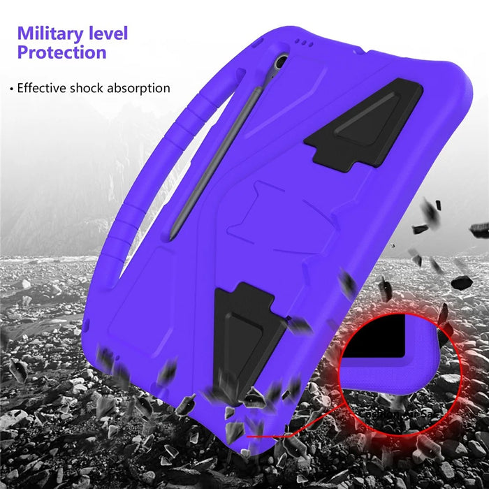 For Samsung Galaxy Tab S10 FE+ Case EVA Tablet Cover with Handle Kickstand Children Friendly - Purple - 5