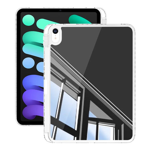 For iPad (2025)  /  10.9 (2022) Case Mirror Acrylic TPU Shockproof Tablet Cover with Pen Slot - White - 1