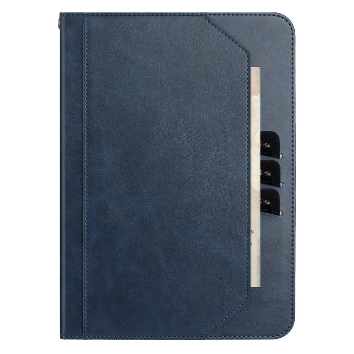 Stand Case for Samsung Galaxy Tab S6 Lite (2024) / (2022) / (2020) Auto Wake / Sleep PU Leather Tablet Cover with Wallet / Hand Strap - Blue - 7