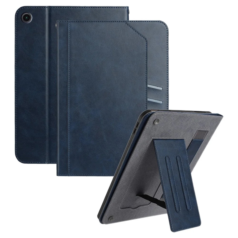 For Samsung Galaxy Tab A9+ Stand Case Auto Wake / Sleep PU Leather Tablet Cover with Wallet / Hand Strap - Blue - 1