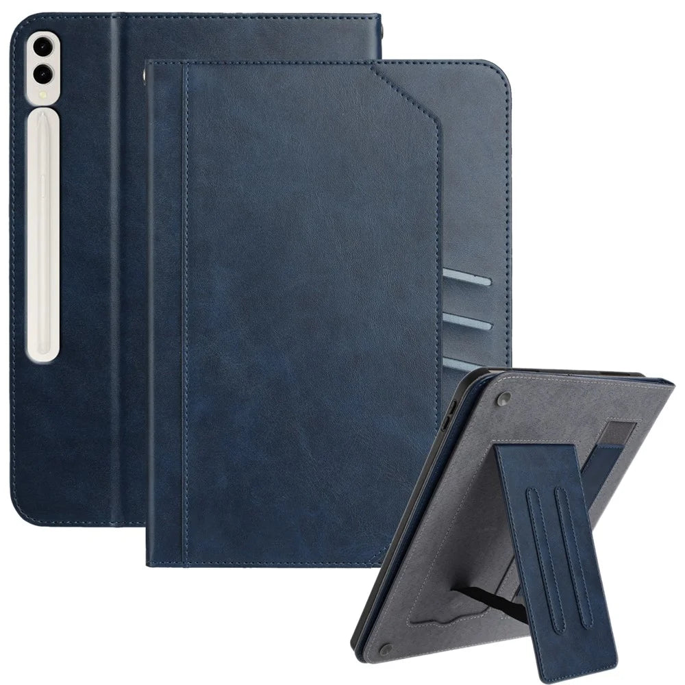Stand Case for Samsung Galaxy Tab S10+ / S9+ / S9 FE+ Auto Wake / Sleep PU Leather Tablet Cover with Wallet / Hand Strap - Blue - 1