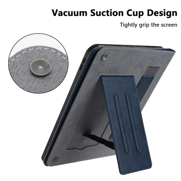 For Samsung Galaxy Tab S10 FE+ Stand Case Auto Wake / Sleep PU Leather Tablet Cover with Wallet / Hand Strap - Blue - 2