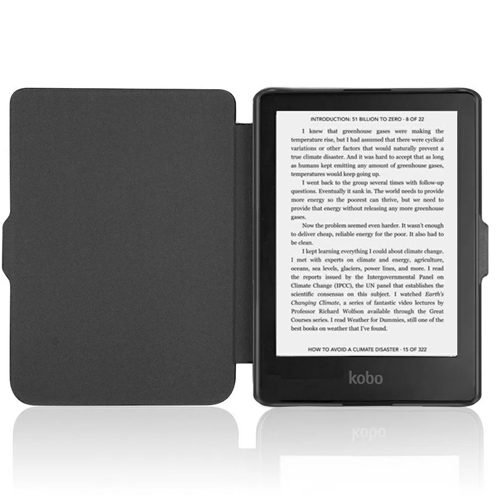 For Tolino Shine 4 Case Book Style PC + PU Leather E-Reader Protective Cover with Auto Sleep  /  Wake - Black - 2