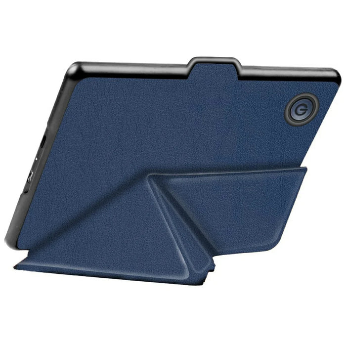 For Tolino Shine 4 Case Origami Stand PC + PU Leather E-Reader Protective Cover with Auto Sleep  /  Wake - Dark Blue - 2
