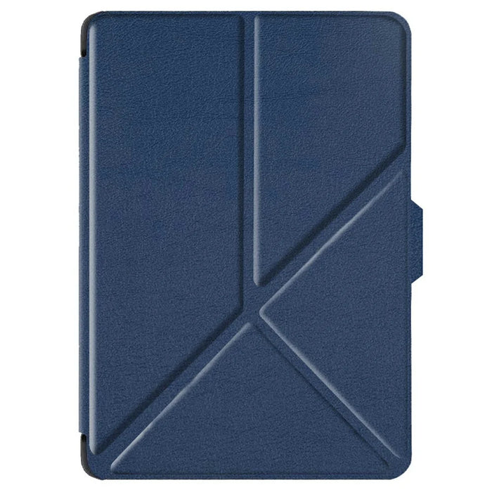 For Tolino Shine 4 Case Origami Stand PC + PU Leather E-Reader Protective Cover with Auto Sleep  /  Wake - Dark Blue - 3