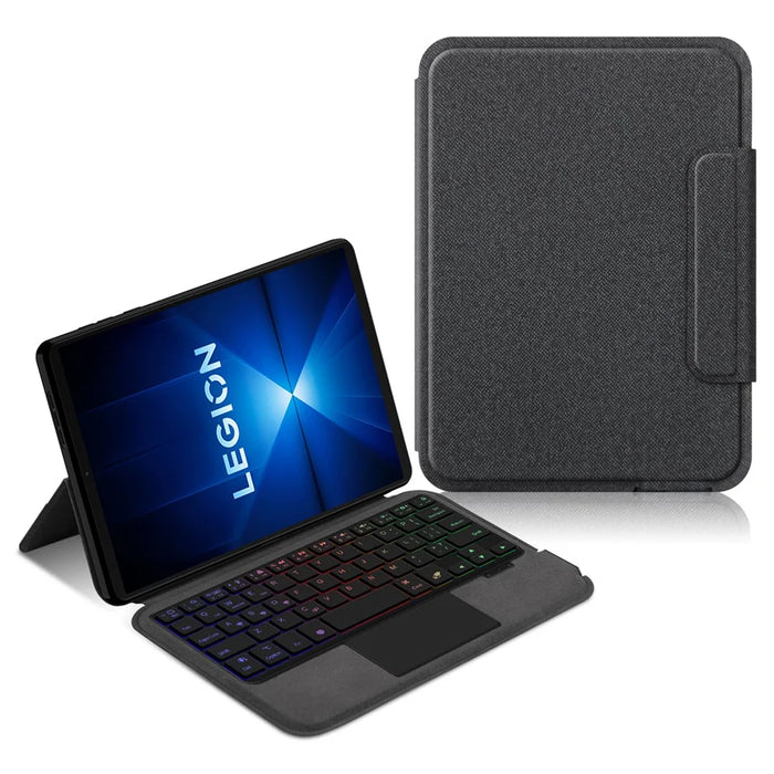 For Lenovo Legion Y700 (2025) Leather Case + Touchpad Bluetooth-Compatible Keyboard with Backlit - 1