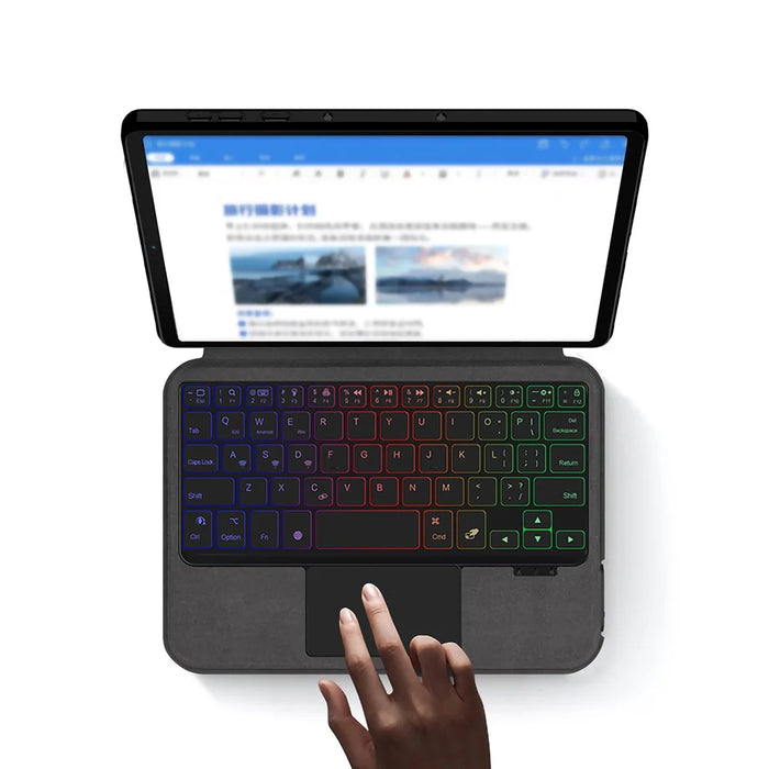 For Lenovo Legion Y700 (2025) Leather Case + Touchpad Bluetooth-Compatible Keyboard with Backlit - 6