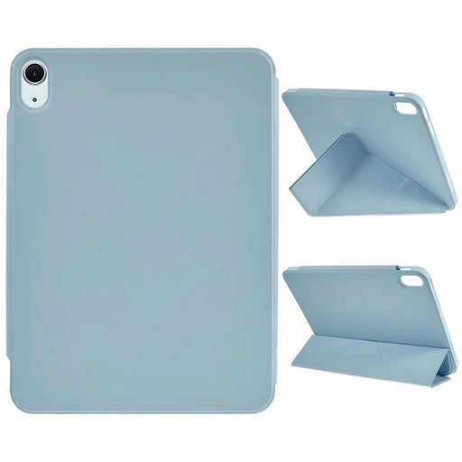For iPad (2025) / iPad 10.9 (2022) Case Origami Stand PU Leather + TPU Tablet Cover - Blue - 1