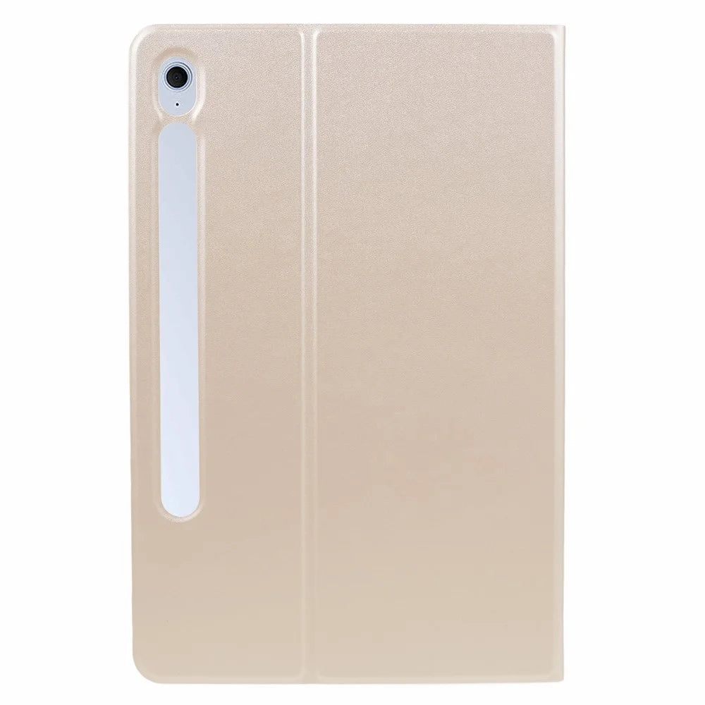 For Samsung Galaxy Tab S10 FE+ Case PU Leather Folding Stand Tablet Protective Cover - Gold - 2
