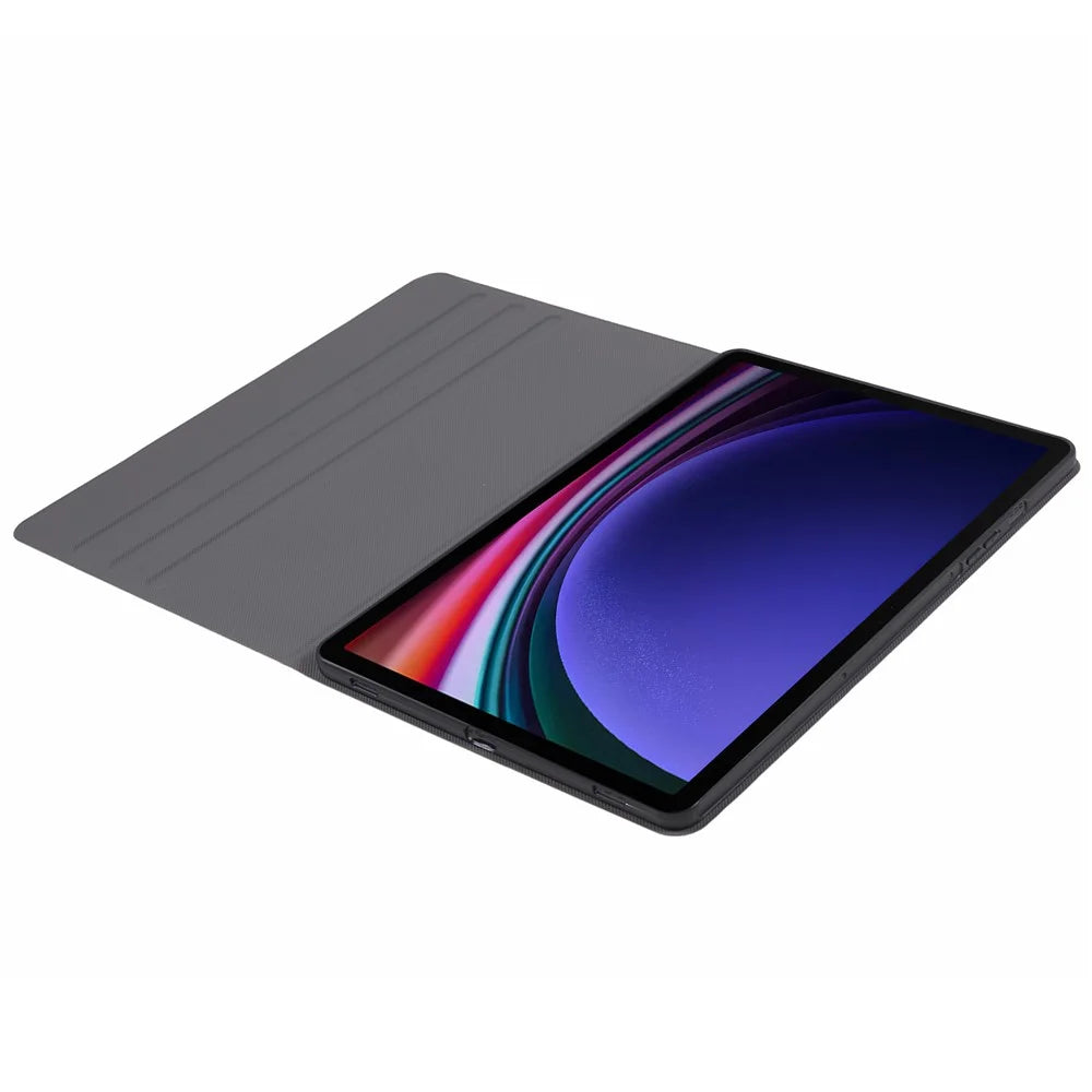 For Samsung Galaxy Tab S10 FE+ Case PU Leather Folding Stand Tablet Protective Cover - Gold - 5