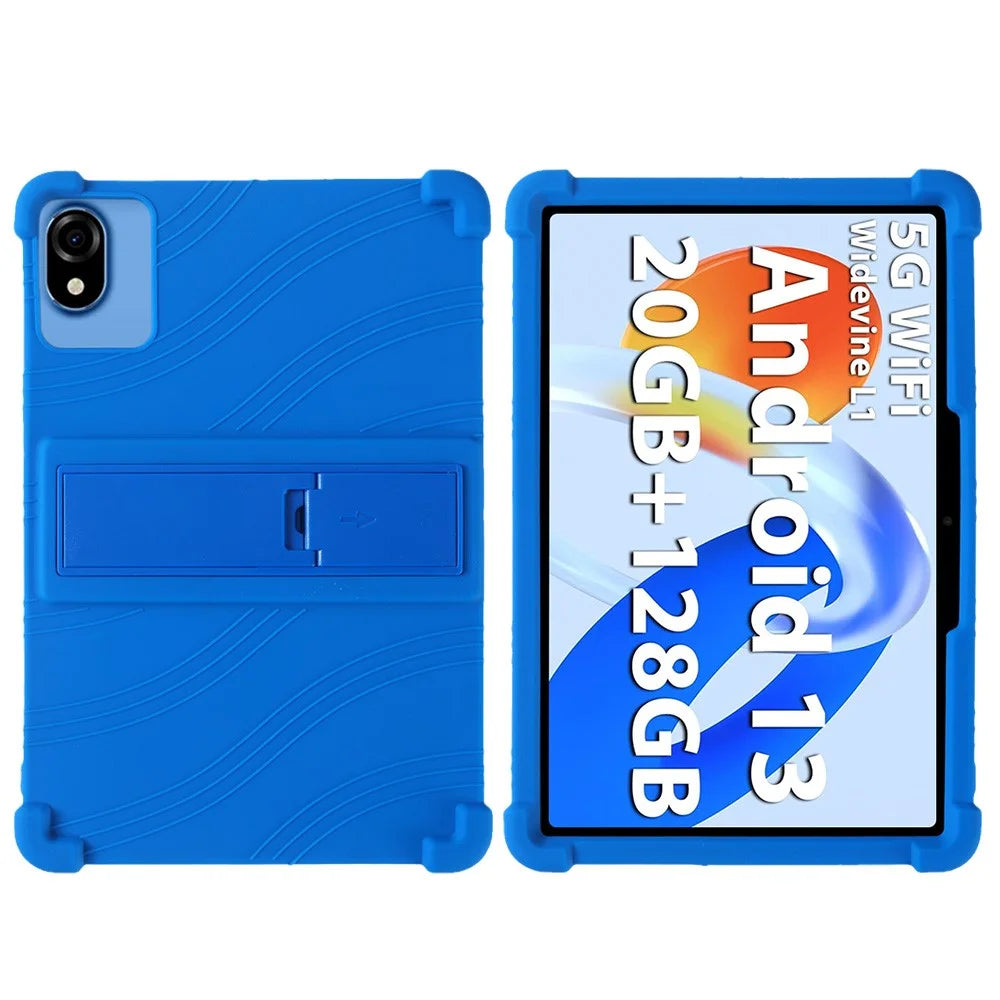 Silicone Case For Blackview Tab 60 Wifi / Tab 60 Pro / Oscal Pad 30 WiFi / 80 WiFi / Doogee U9 / U10 / U10 Pro Rugged Cover with Kickstand - Dark Blue - 1