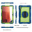 For Samsung Galaxy Tab S10 FE+ Tablet Case Silicone+PC Shockproof Cover with Kickstand Shoulder Strap - Navy Blue + Yellow Green - 4