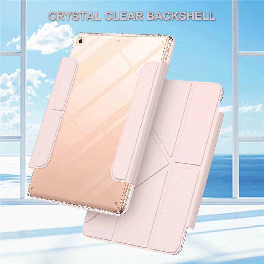 Tablet Case For iPad 9.7-inch (2018)  /  (2017)  /  Air 2  /  Air (2013) Stand Magnetic Detachable PU Leather Cover with Auto Wake  /  Sleep - Pink - 2