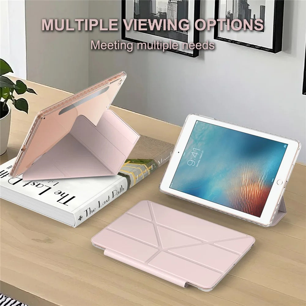 Tablet Case For iPad 9.7-inch (2018)  /  (2017)  /  Air 2  /  Air (2013) Stand Magnetic Detachable PU Leather Cover with Auto Wake  /  Sleep - Pink - 4
