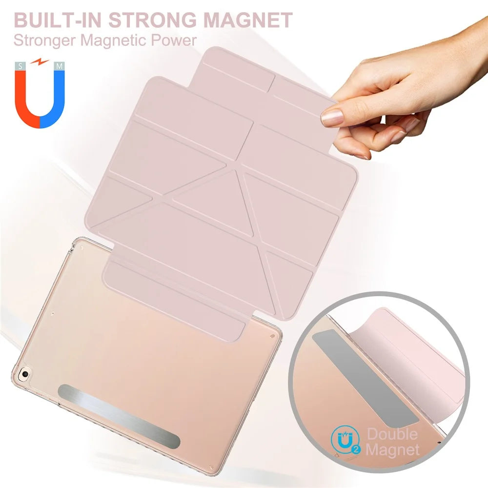 Tablet Case For iPad 9.7-inch (2018)  /  (2017)  /  Air 2  /  Air (2013) Stand Magnetic Detachable PU Leather Cover with Auto Wake  /  Sleep - Pink - 6