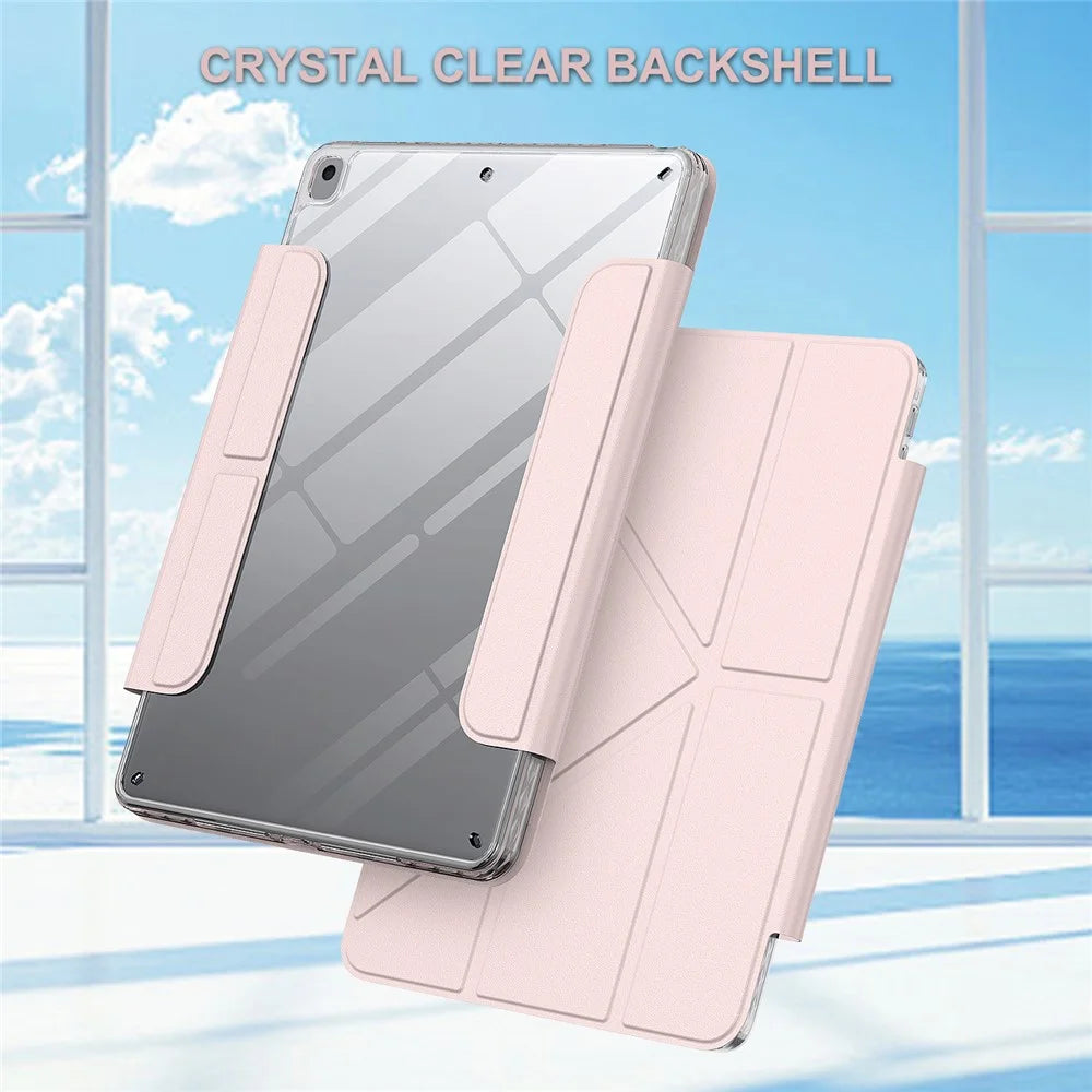 Tablet Case For iPad 10.2 (2021)  /  (2020)  /  (2019)  /  Air 10.5 inch (2019) Stand Magnetic Detachable Leather Cover with Auto Wake  /  Sleep - Pink - 2