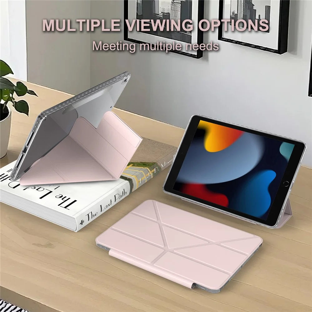 Tablet Case For iPad 10.2 (2021)  /  (2020)  /  (2019)  /  Air 10.5 inch (2019) Stand Magnetic Detachable Leather Cover with Auto Wake  /  Sleep - Pink - 4