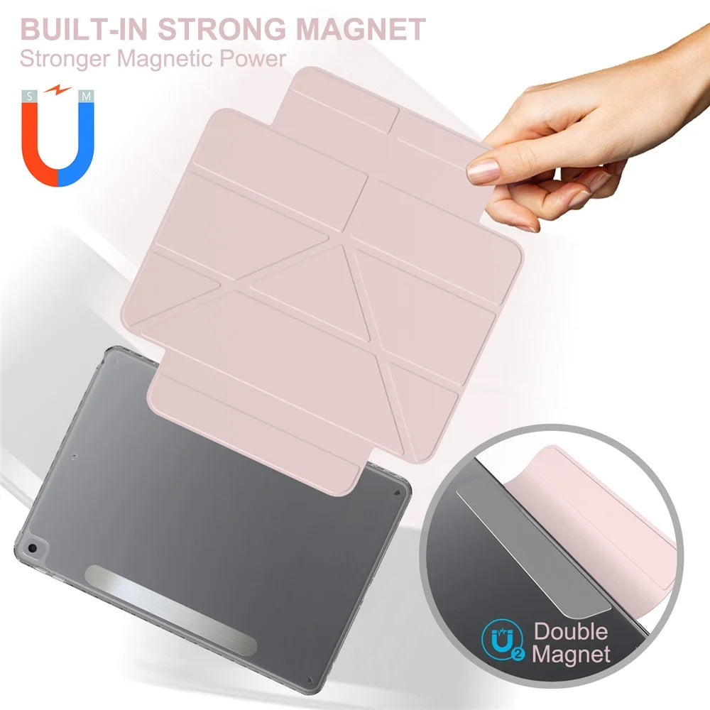 Tablet Case For iPad 10.2 (2021)  /  (2020)  /  (2019)  /  Air 10.5 inch (2019) Stand Magnetic Detachable Leather Cover with Auto Wake  /  Sleep - Pink - 6