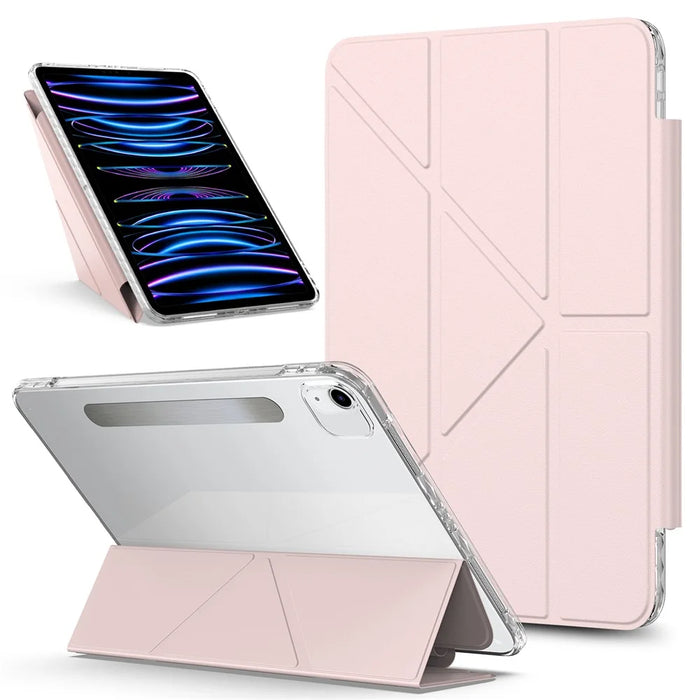 Tablet Case for iPad Air 11 (2026) / (2025) / (2024) / Air (2022) / (2020) / Pro 11-inch (2018) Magnetic Clasp PU Leather Stand Cover - Pink - 1