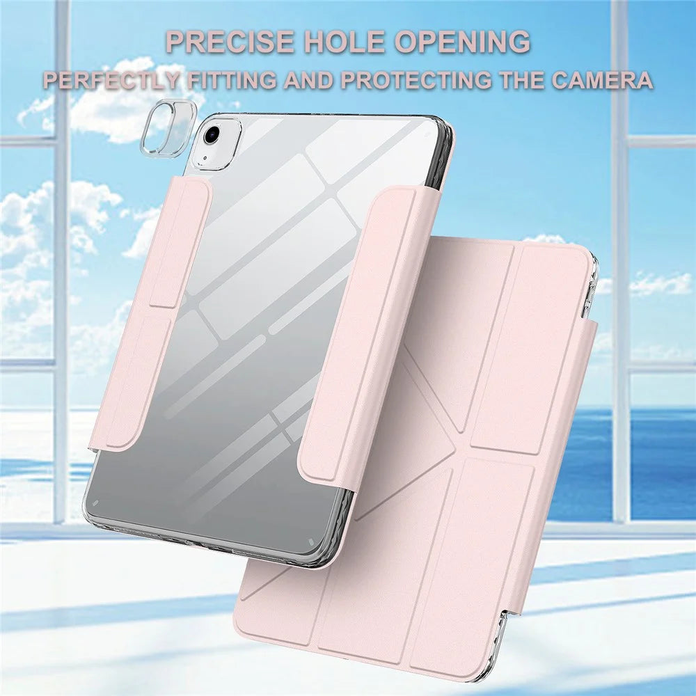Tablet Case For iPad Air 13 (2026) / (2025) / (2024)  /  Pro 12.9-inch (2018) Stand Magnetic Detachable PU Leather Cover with Auto Wake  /  Sleep - Pink - 2