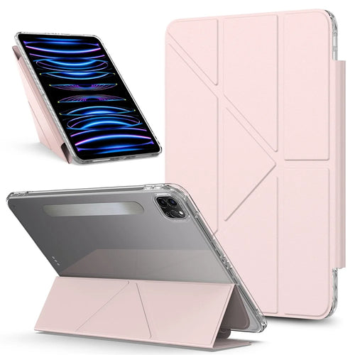 Tablet Case For iPad Pro 12.9 (2022)  /  (2021)  /  (2020) Stand Magnetic Detachable PU Leather Cover with Auto Wake  /  Sleep - Pink - 1