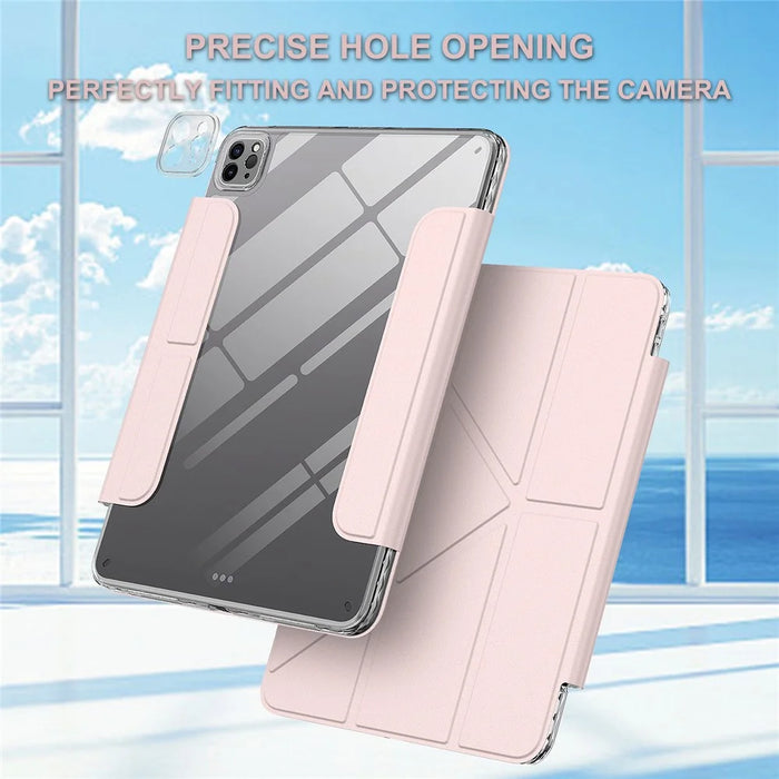 Tablet Case For iPad Pro 11 (2022)  /  (2021)  /  (2020) Stand Magnetic Detachable PU Leather Cover with Auto Wake  /  Sleep - Pink - 2